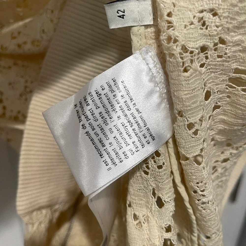 GUCCI Ivory Floral Rebrodé Lace Bomber Jacket 80s Logo IT 42 - Picture 7 of 7
